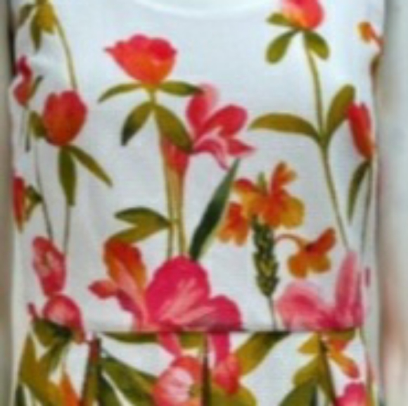 Karl Lagerfeld Paris Knee Length White Floral Sleeveless Dress size 4 - Picture 5 of 15